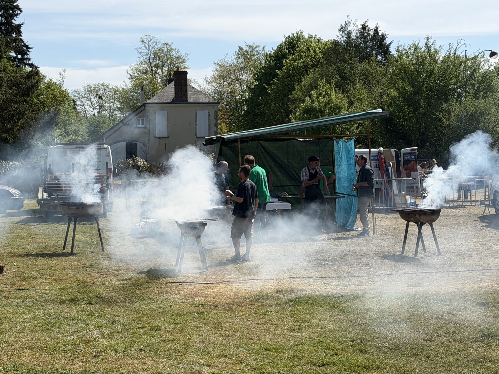 Smoke off the grills in the field
